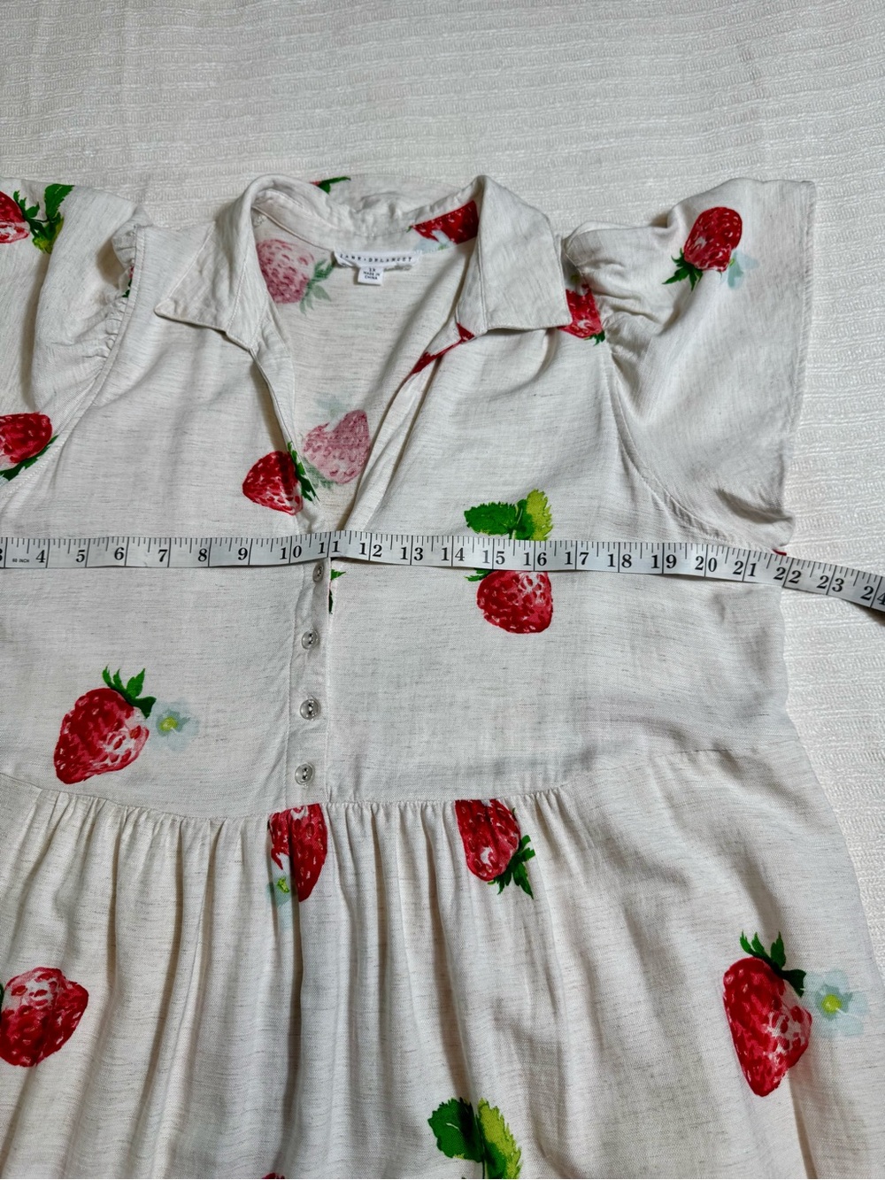 Jane + Delancey Strawberry Print Midi Dress Collar Short Sleeve Size 1X - Picture 5 of 6